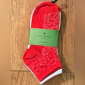 Kate Spade Quarter Socks, Pack of 3, NEW
